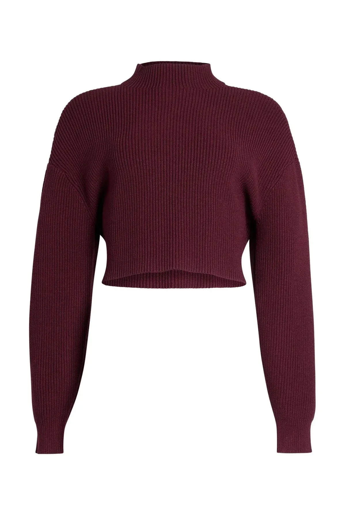 SEROYA CARMEN MID CROPPED SWEATER IN MERLOT