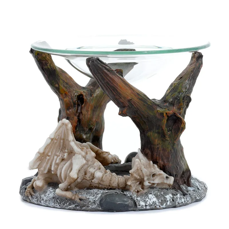 Shadows of Darkness Sleeping Bones Dragon Skeleton Oil & Wax Burner with Glass Dish DRG522