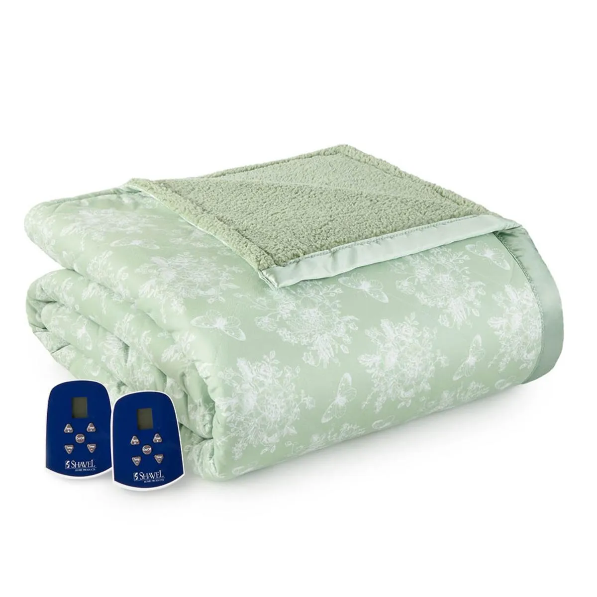 Shavel Micro Flannel Electric Heated Sherpa Blanket - Twin