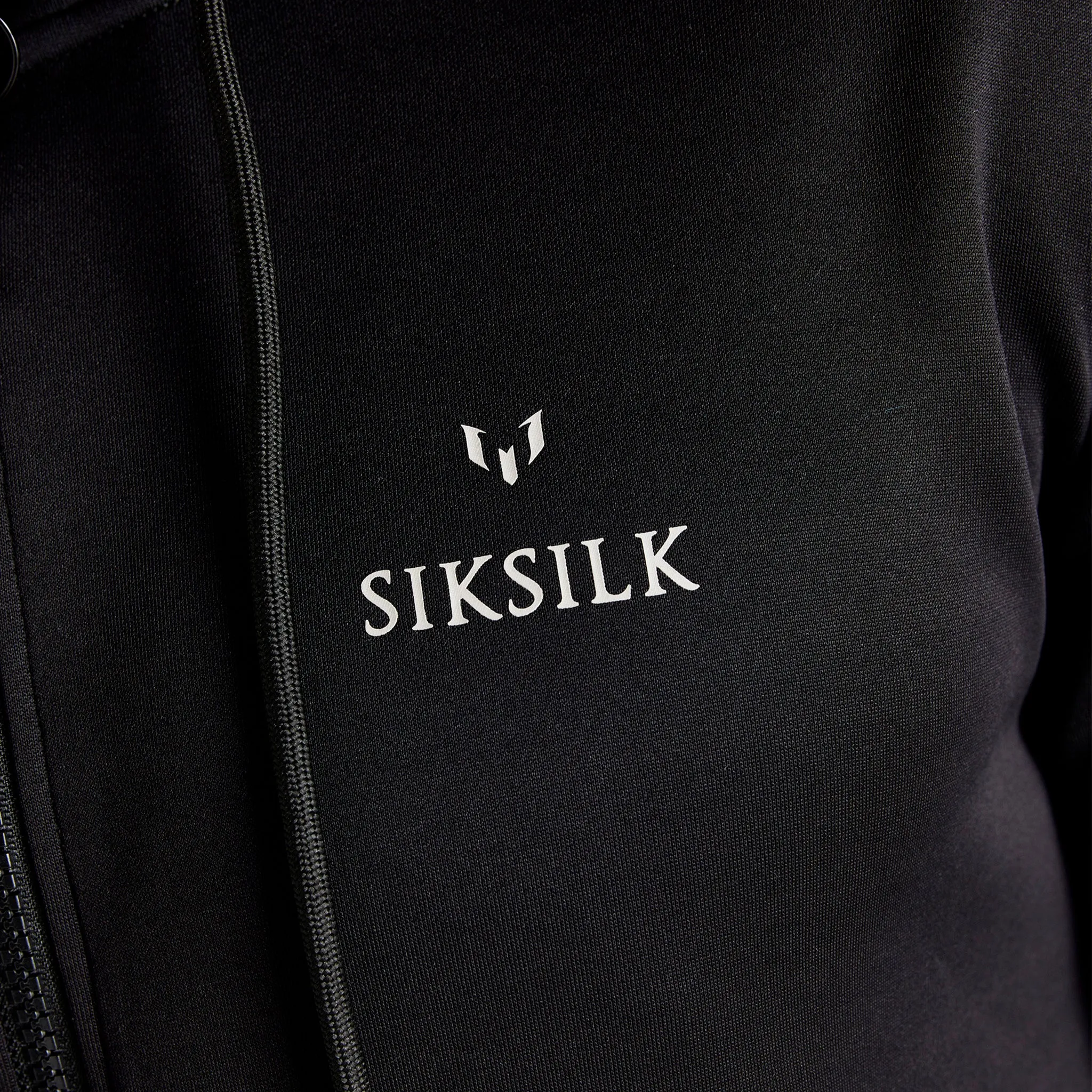 SikSilk x Messi Taped Full Zip Hoodie / Black