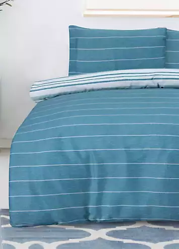 Sleepdown Textured Stripe Duvet Cover Set - Teal | Kaleidoscope