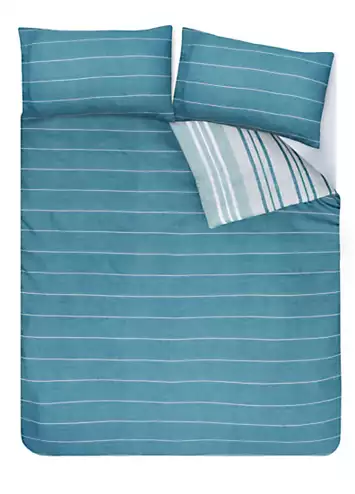 Sleepdown Textured Stripe Duvet Cover Set - Teal | Kaleidoscope