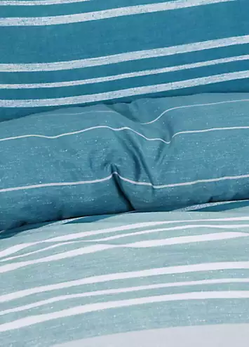 Sleepdown Textured Stripe Duvet Cover Set - Teal | Kaleidoscope