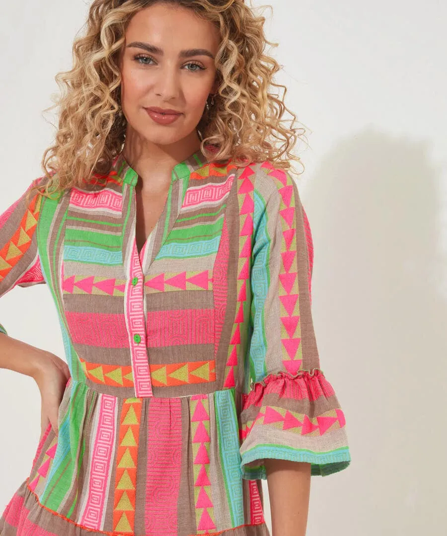 Summer Is Here Jacquard Tunic Dress