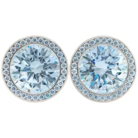 Super Gemmed BIG BLING Plugs ( Eyelets ) with Brilliant-Cut Gems - Aquamarine