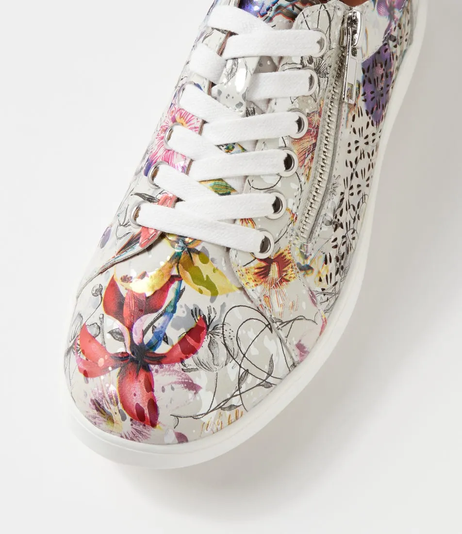 SUPERSOFT Zarina White Fields Leather Sneakers