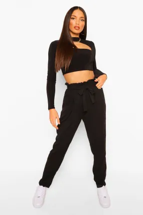 Tall Paperbag Waist Straight Leg Pants