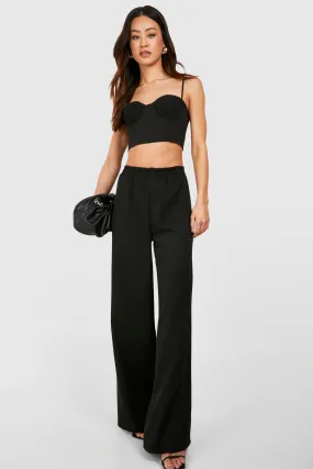 Tall Woven Tailored Elasticated Wide Leg Pants