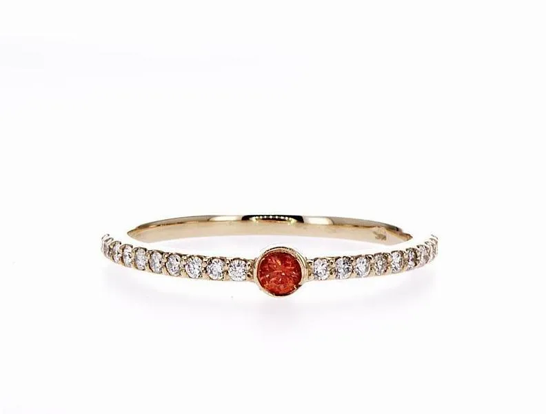 Tangy Orange Sapphire  Ring (0.21Ctw)