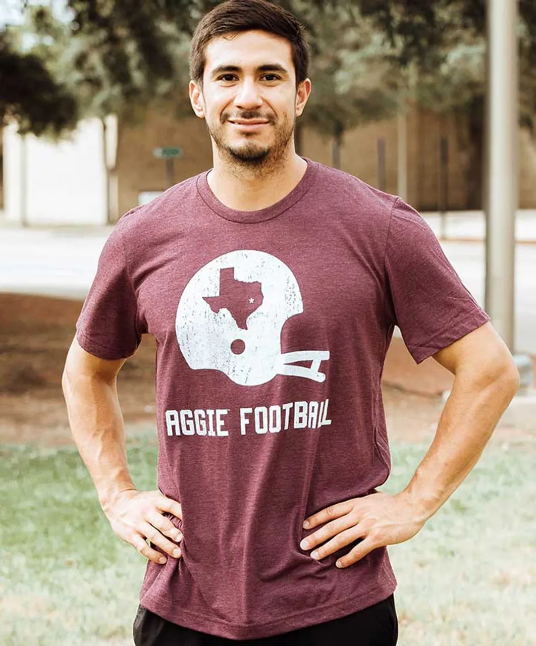 Texas A&M Aggies Vintage Helmet Maroon Short Sleeve T-Shirt