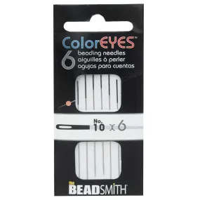 The Beadsmith ColorEYES Beading Needles, Size #10, 1 Pack of 6, Black