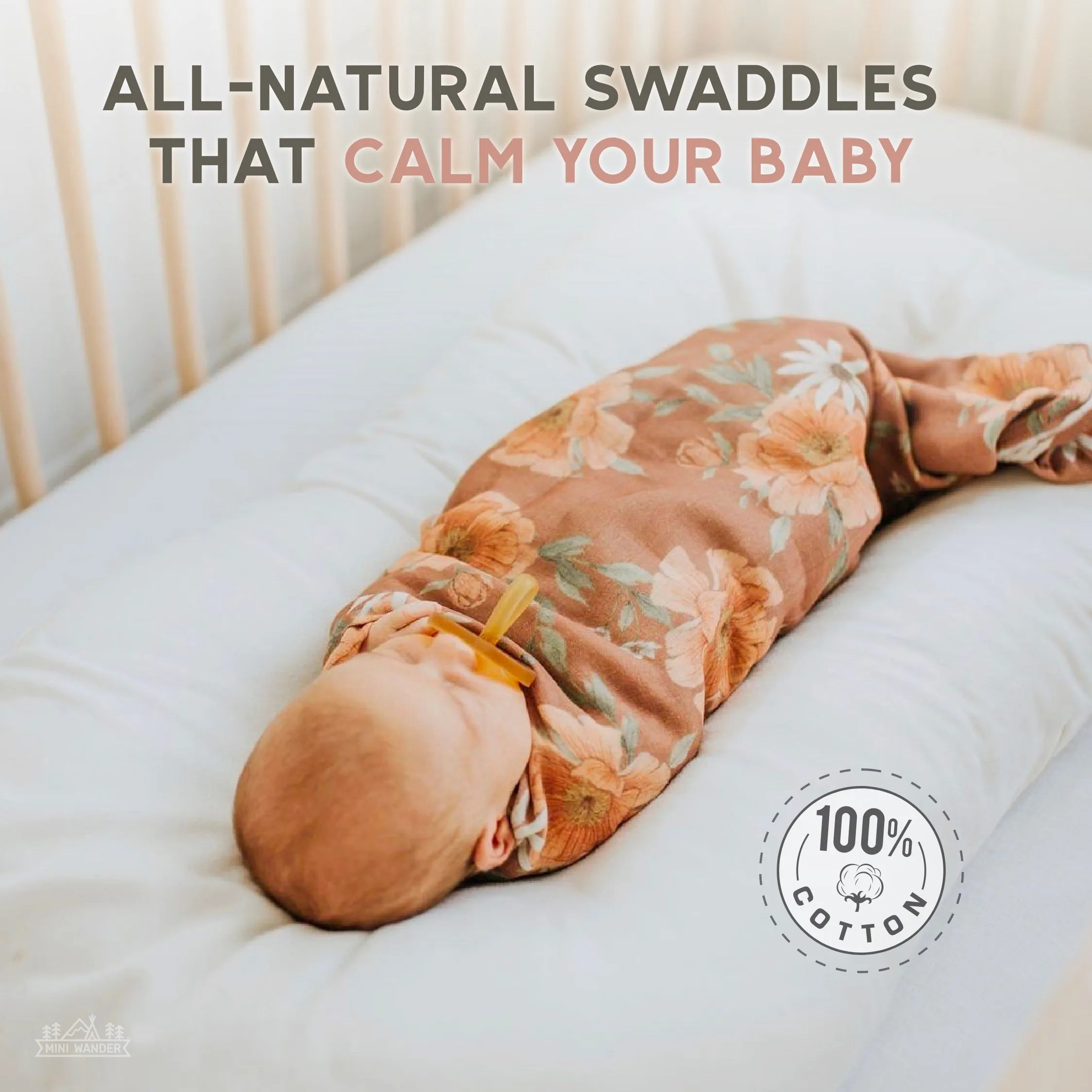 The Mini Wander Swaddle Blanket - Peony Blooms (Various)