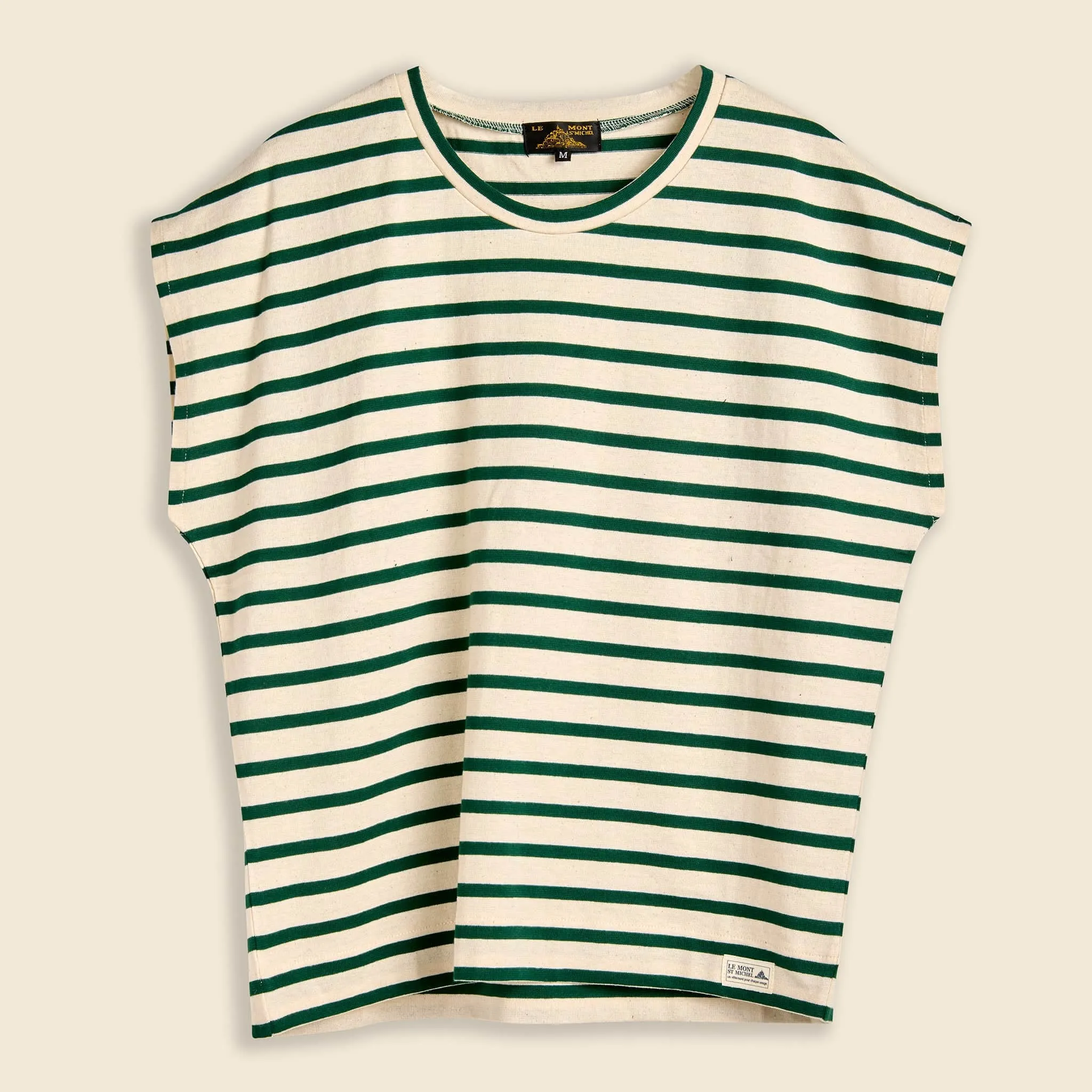 Theoxane Mariniere Sleeveless Top - Green Stripe