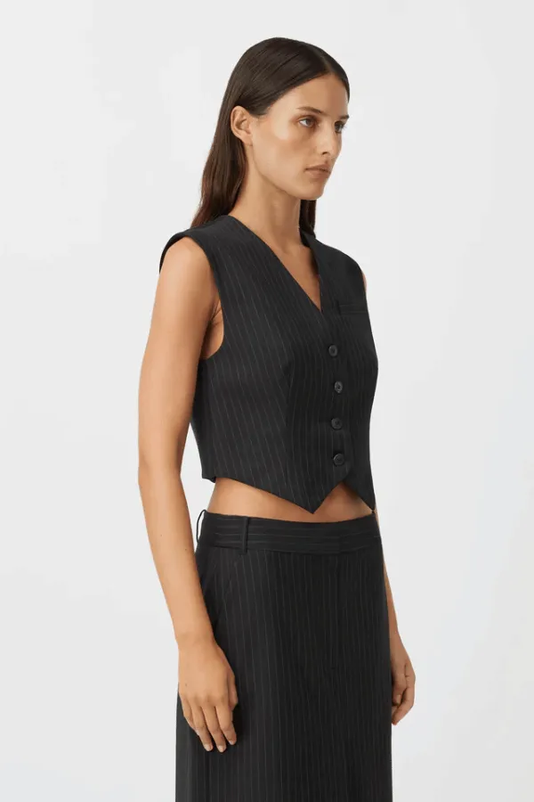 Thera Vest Black Pinstripe