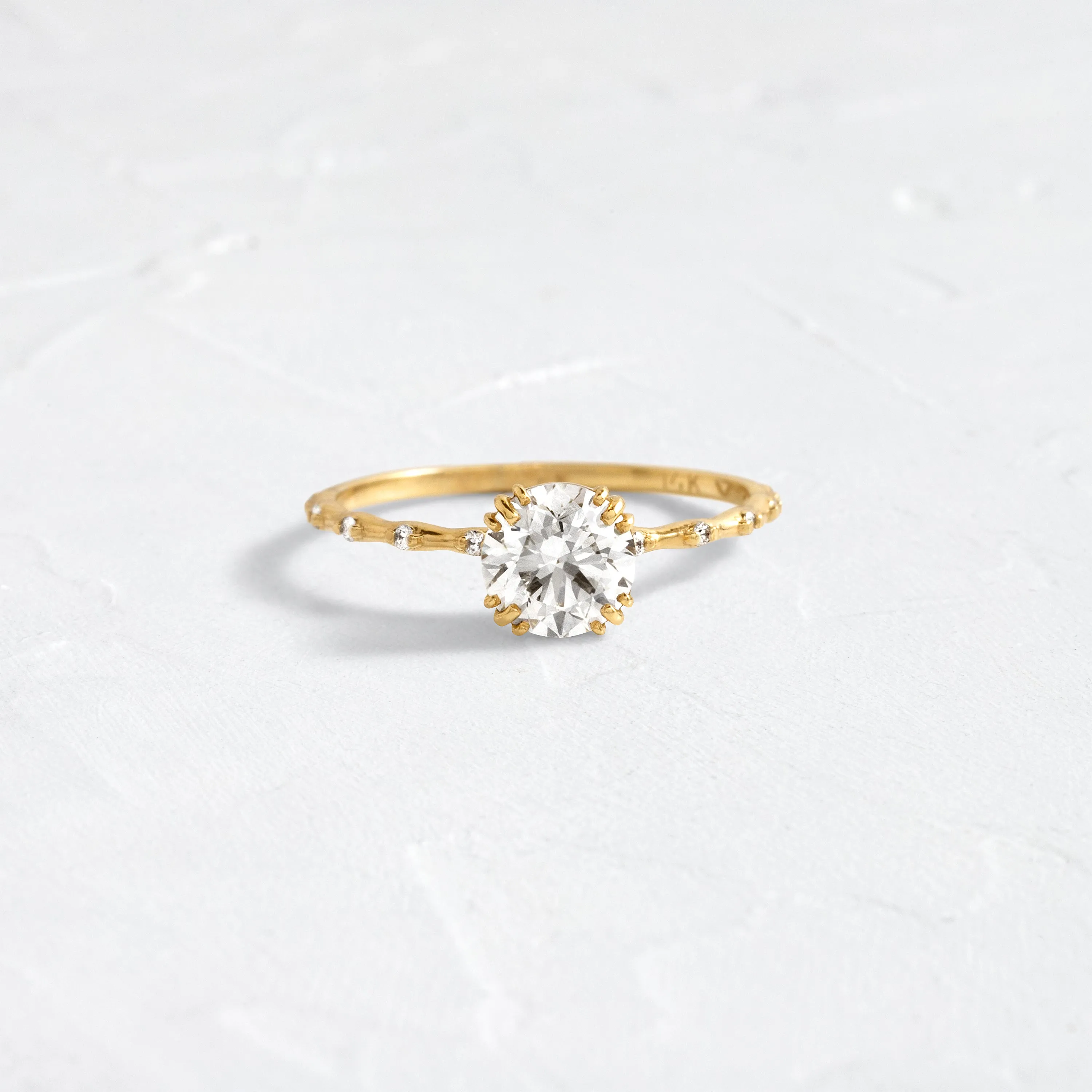 Threaded Ring with Upon a Star Band, 1.01ct. Round Cut