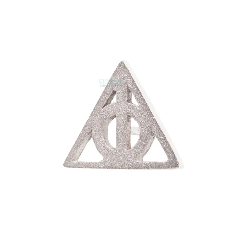 threadless Deathly Hallows Sandblasted Pin in Gold