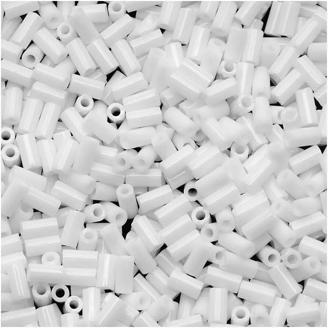 Toho Bugle Tube Beads Size #1 / 2x3mm Opaque White 8 Grams