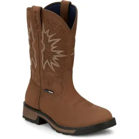 Tony Lama Men's Boom 11 Brown Pull-On Waterproof Work Boot TW3414