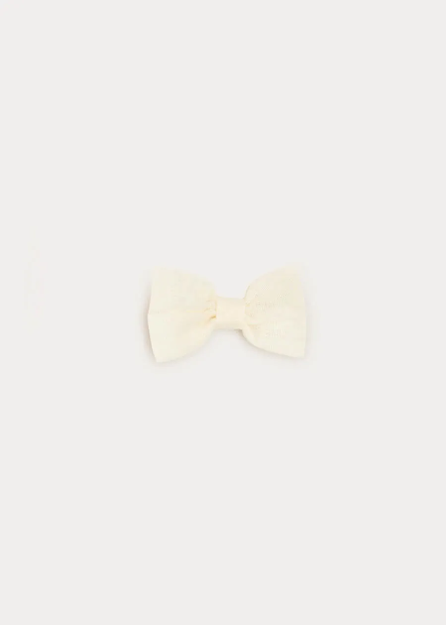 Tulle Small Bow Clip In Cream