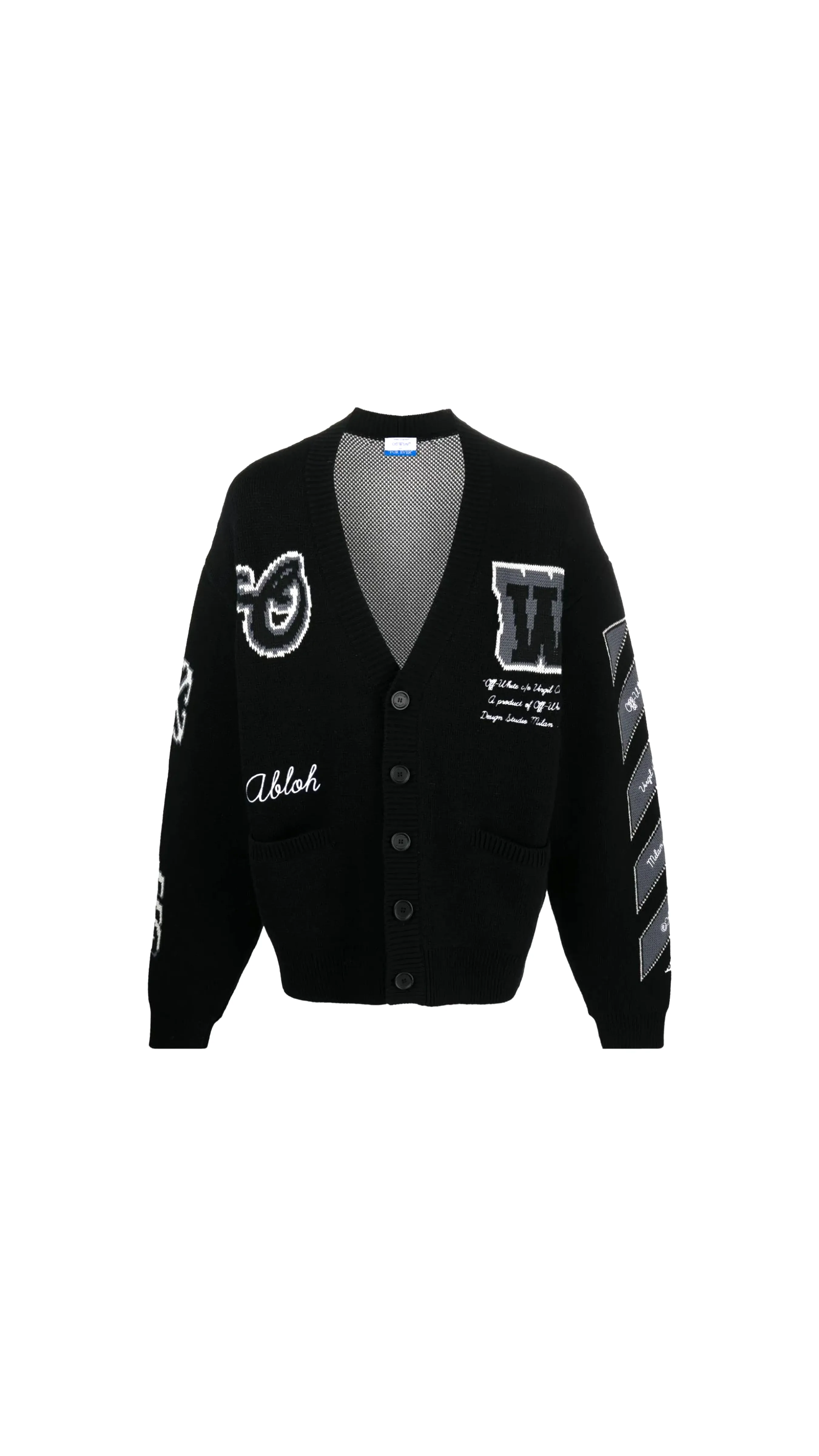 Varsity Knit Cardigan - Black