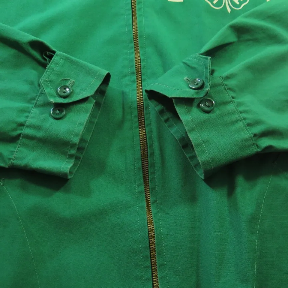 Vintage 50s Aggies Good Luck Jacket Mens XL 4 Leave Clover Flock Print