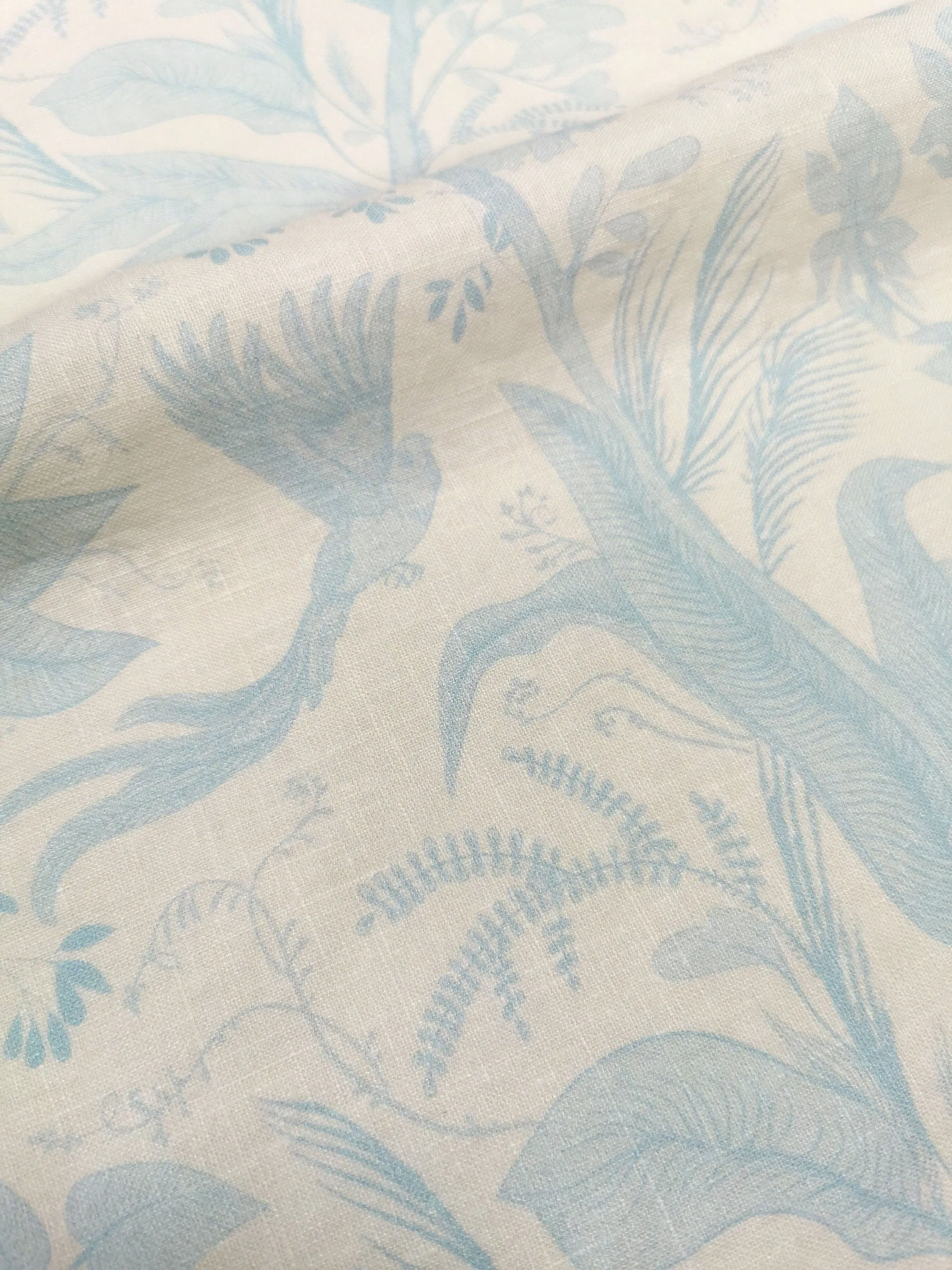 Vintage Linen By The Yard Vintage Tropical Print Linen Fabric For Bedding, Curtains, Dresses, Clothing, Table Cloth & Pillow Cov