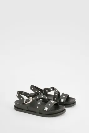 Western Studded Footbed Sandals