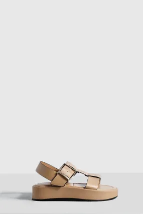 Wide Width Chunky Flatform Buckle Sandals