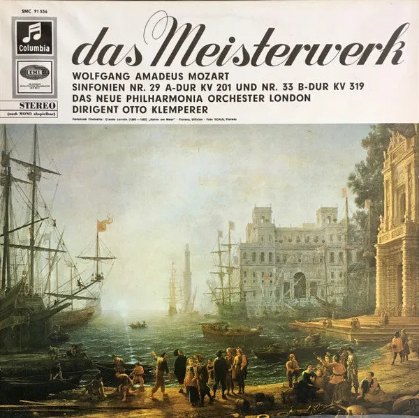 Wolfgang Amadeus Mozart, Das Neue Philharmonia Orchester London, Otto Klemperer ~ Sinfonien Nr. 29 A-Dur KV 201 Und Nr. 33 B-Dur