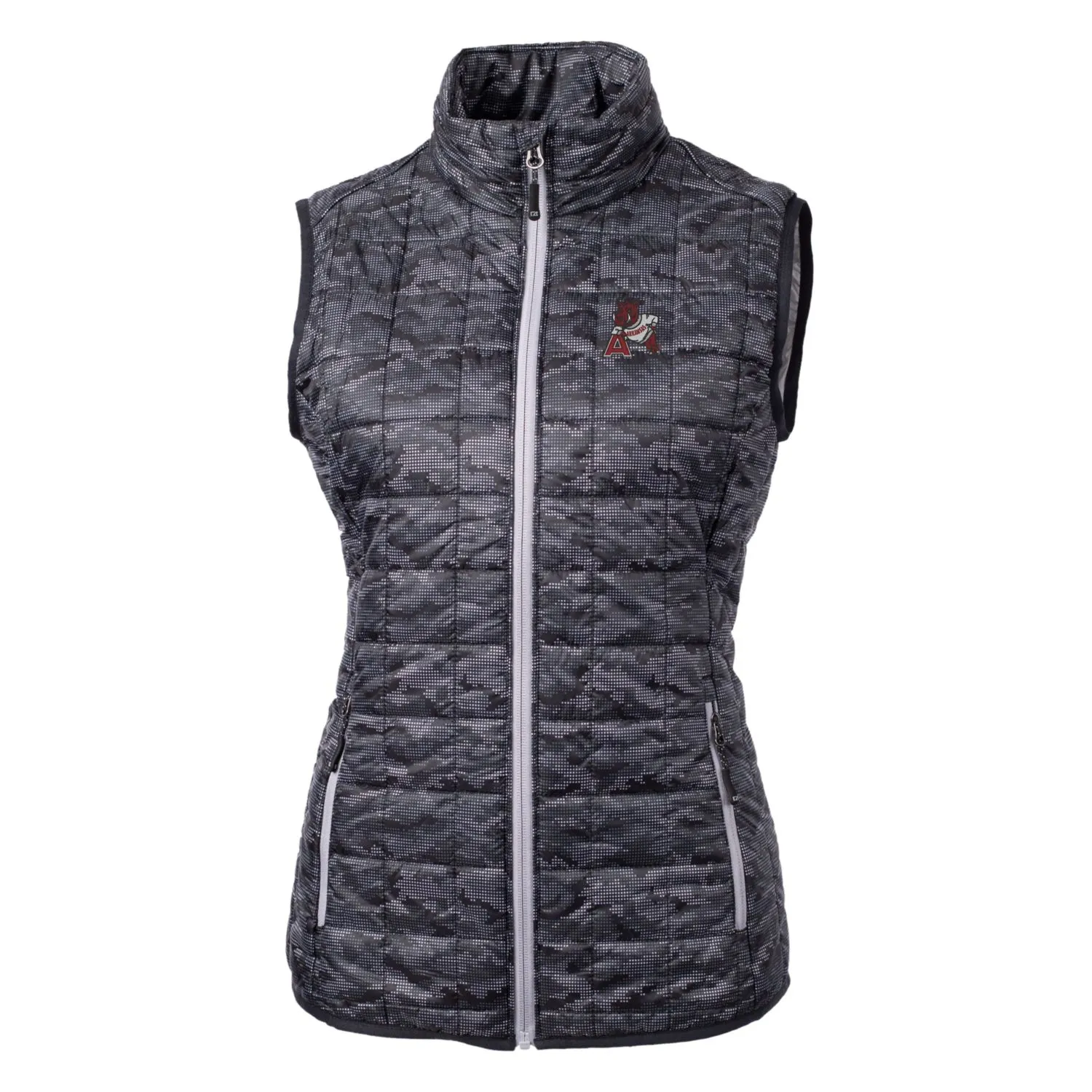 Women's Cutter & Buck Black Arkansas Razorbacks Camouflage Vault Rainier PrimaLoft Eco Full-Zip Vest