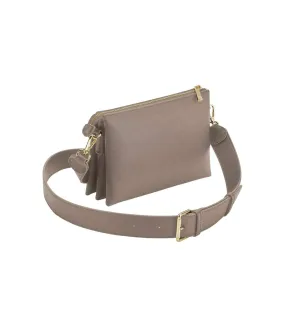 Womens/ladies boutique soft touch crossbody bag one size taupe Bagbase