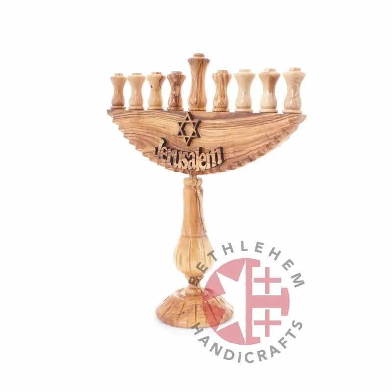 Wooden Nine-Branched Menorah