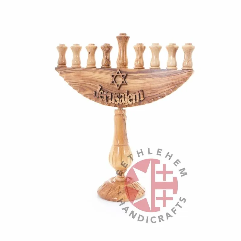 Wooden Nine-Branched Menorah