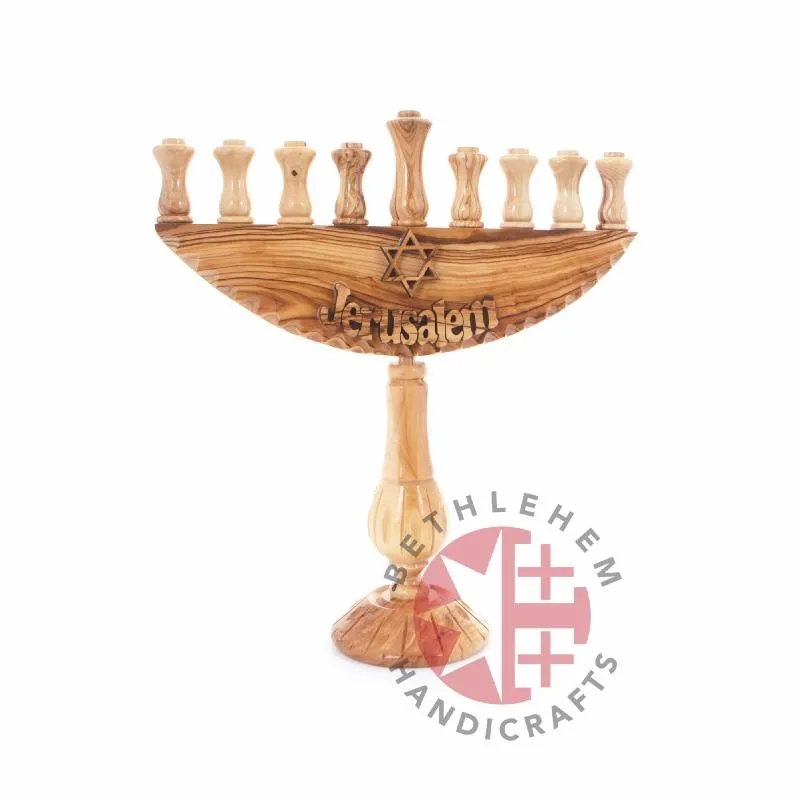 Wooden Nine-Branched Menorah