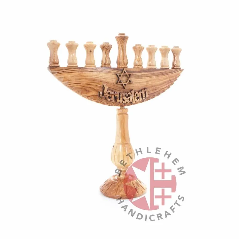 Wooden Nine-Branched Menorah