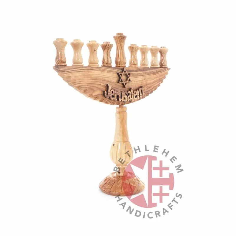 Wooden Nine-Branched Menorah