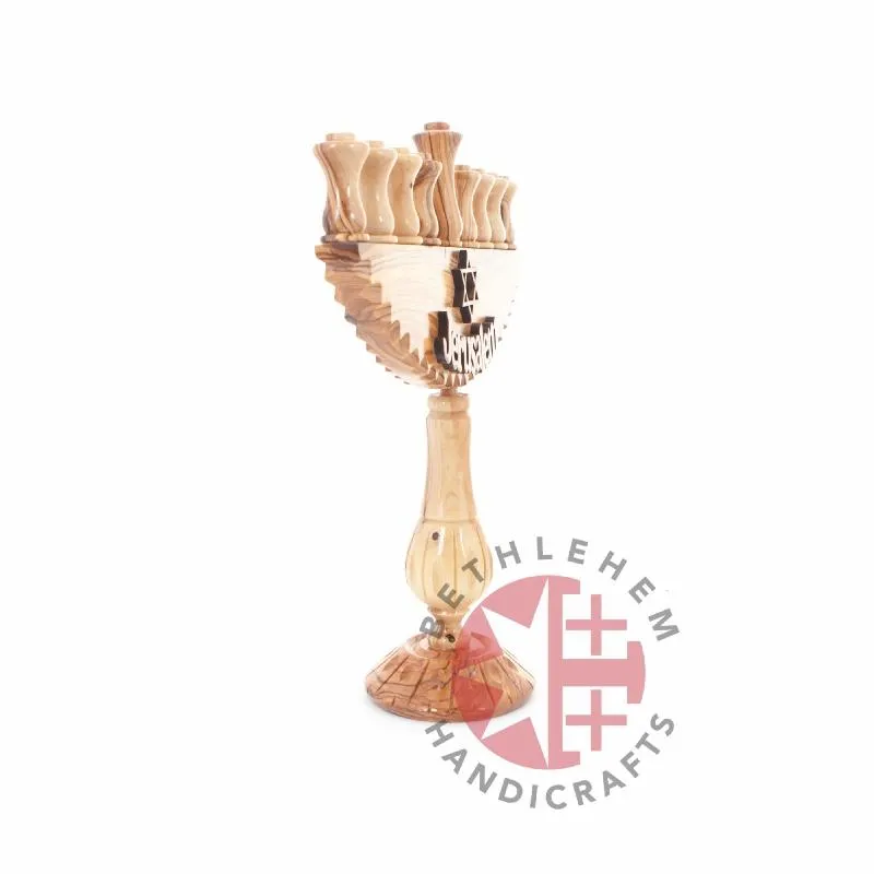 Wooden Nine-Branched Menorah