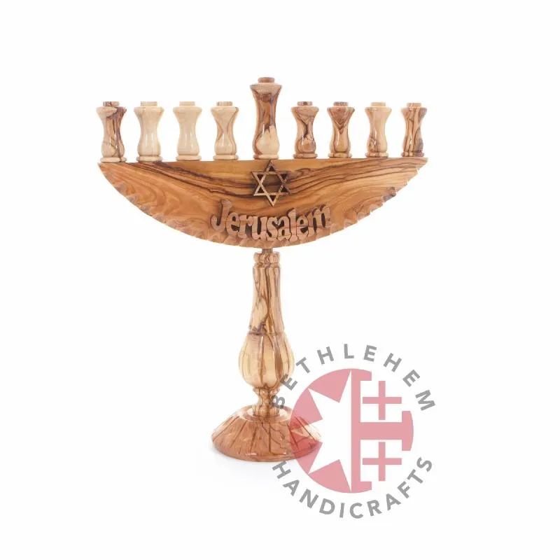 Wooden Nine-Branched Menorah