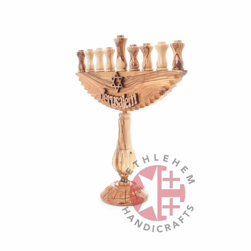 Wooden Nine-Branched Menorah