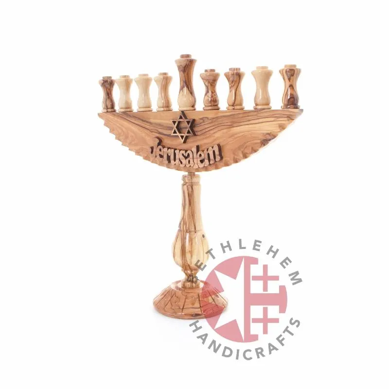 Wooden Nine-Branched Menorah