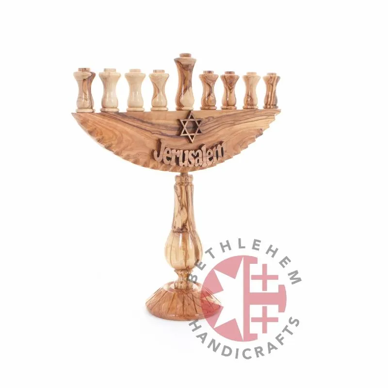 Wooden Nine-Branched Menorah