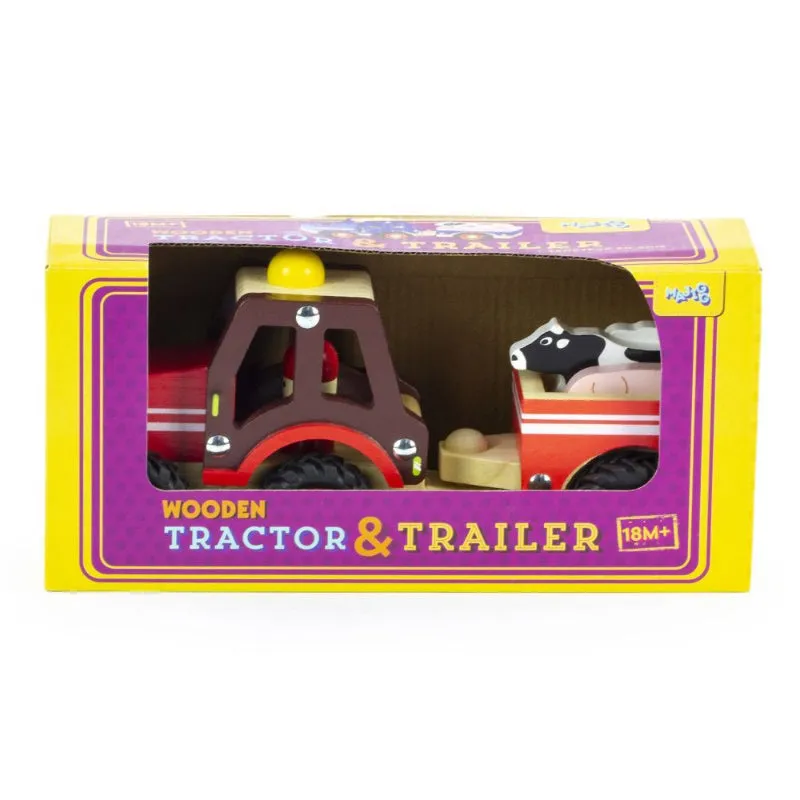 Wooden Tractor & Trailer