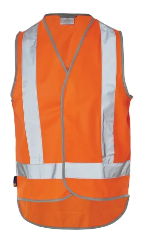 Workhorse MVE018 High Visibility Safety Vest - X-Back + Tail - Polyester Tricot - Orange - Small