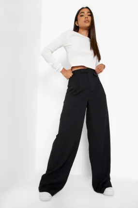 Woven Pocket Detail Wide Leg Pants