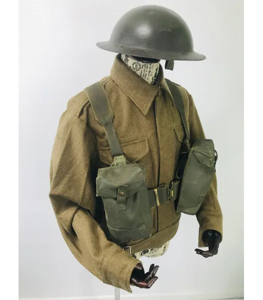 WW2 British Army soldier Uniform with webbing and helmet for hire