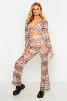 Zig Zag Wide Leg Pants