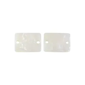 Zola Elements Acetate Connector Link, Rectangle 14x10mm, Pearl White (2 Pieces)